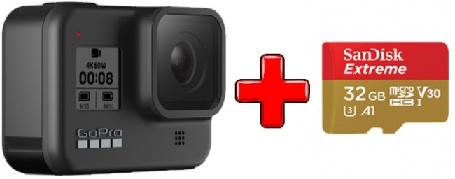 Экшн-камера GoPro HERO 8 (CHDHX-801-RW) + SanDisk Extreme 32GB - фото