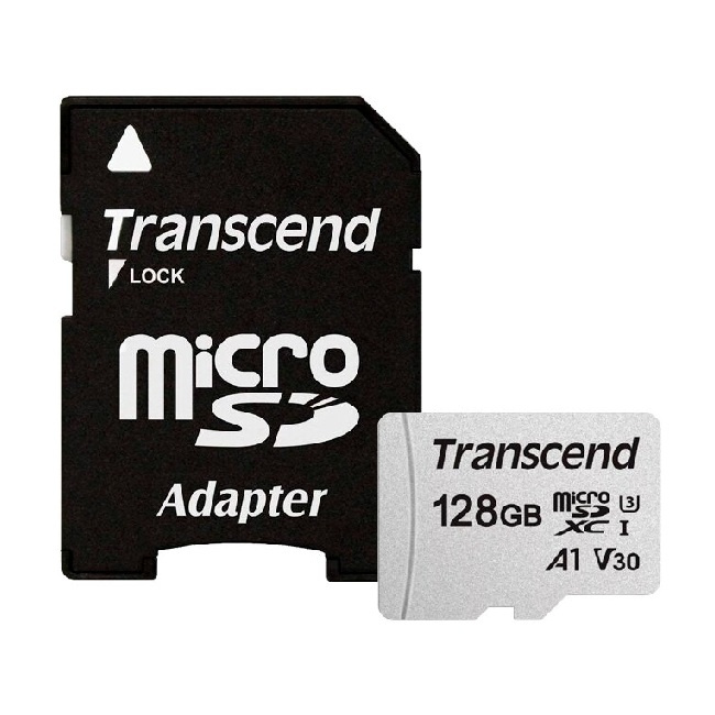 Карта памяти Transcend microSDXC 128Gb Class 10 UHS-I U3 + SD адаптер - фото