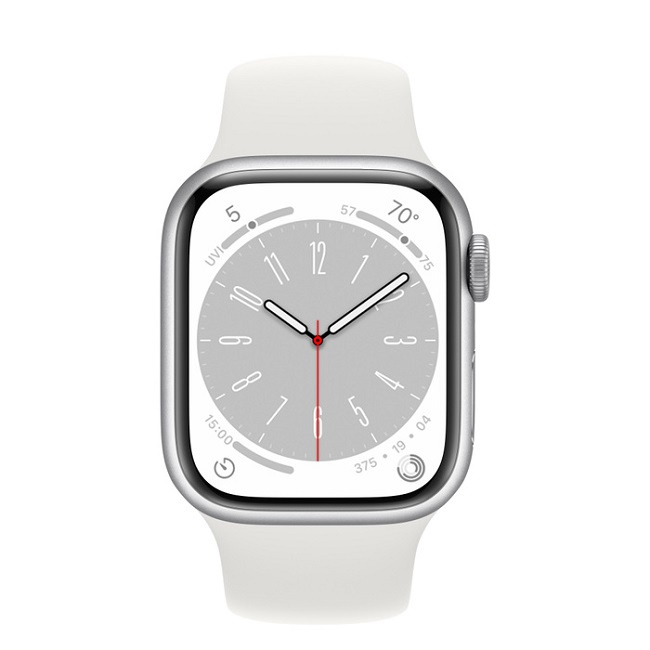 Умные часы Apple Watch Series 8 41 мм серебристый/белый спортивный (MP6K3) - фото2