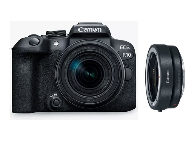 Беззеркальный фотоаппарат Canon EOS R10 RF-S 18-150mm F3.5-6.3 IS STM + адаптер крепления EF-EOS R - фото