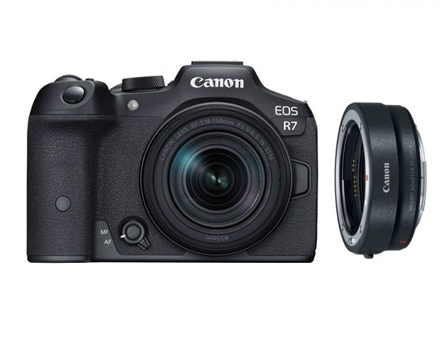 Беззеркальный фотоаппарат Canon EOS R7 Kit RF-S 18-150mm F3.5-6.3 IS STM + адаптер крепления EF-EOS R - фото