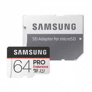 Карта памяти Samsung PRO Endurance microSDXC 64GB + адаптер - фото