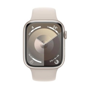 Умные часы Apple Watch Series 9 45 мм (алюминиевый корпус, звездный свет/звездный свет, спортивный силиконовый ремешок) - фото2