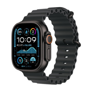 Умные часы Apple Watch Ultra 2 LTE 49 мм (титановый корпус, черный/черный, ремешок из эластомера) - фото