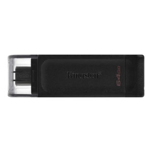 Флеш накопитель 64GB DataTraveler 70, USB 3.2, черный, Type-C, Kingston (DT70/64GB) - фото