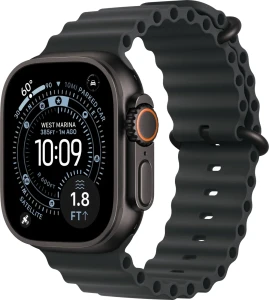 Умные часы Apple Watch Ultra 3 LTE 49 мм (титановый корпус, черный/черный, ремешок из эластомера) (MF0J4) - фото