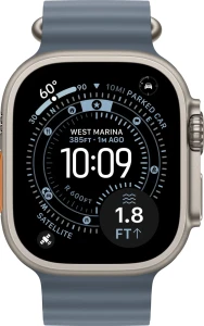 Умные часы Apple Watch Ultra 3 LTE 49 мм (титановый корпус, природный/синий, ремешок из эластомера) (MEWH4) - фото2