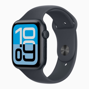 Умные часы Apple Watch SE 3 40mm (алюминиевый корпус, полуночный/полуночный спортивный силиконовый ремешок)  - фото