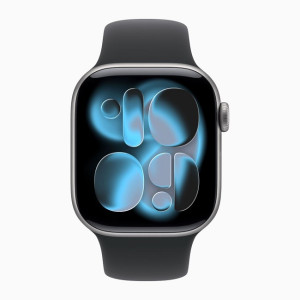 Умные часы Apple Watch Series 11 42 мм (алюминиевый корпус, космический серый/черный, спортивный силиконовый ремешок) - фото2