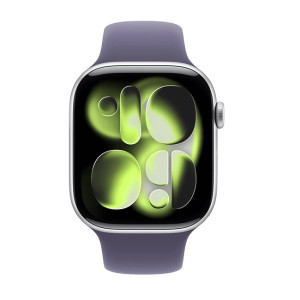 Умные часы Apple Watch Series 11 46 мм (алюминиевый корпус, серебристый/фиолетовый туман, спортивный силиконовый ремешок) - фото2