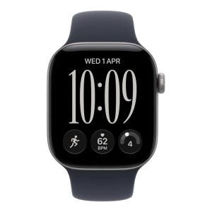 Умные часы Apple Watch Series 12 46 мм (алюминиевый корпус, космический серый/темно-синий, спортивный силиконовый ремешок) - фото2