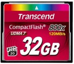 Карта памяти COMPACT FLASH TRANSCEND 32GB 800X - фото
